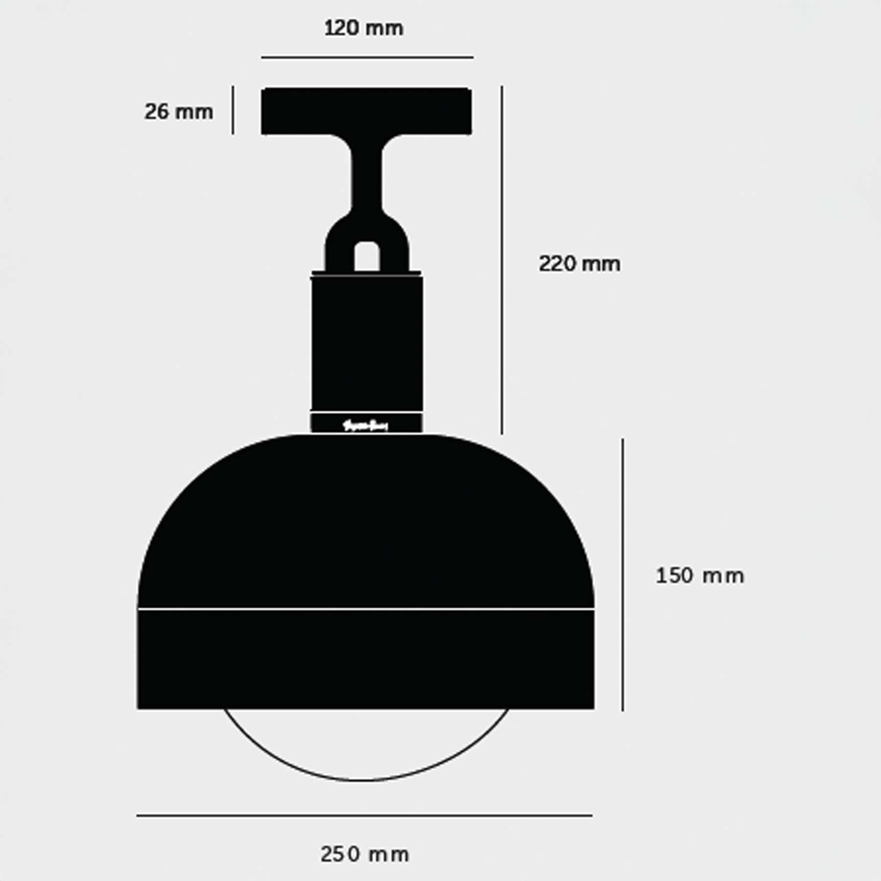 Buster & Punch Forked Globe Shade E27 stropní opálové svítidlo