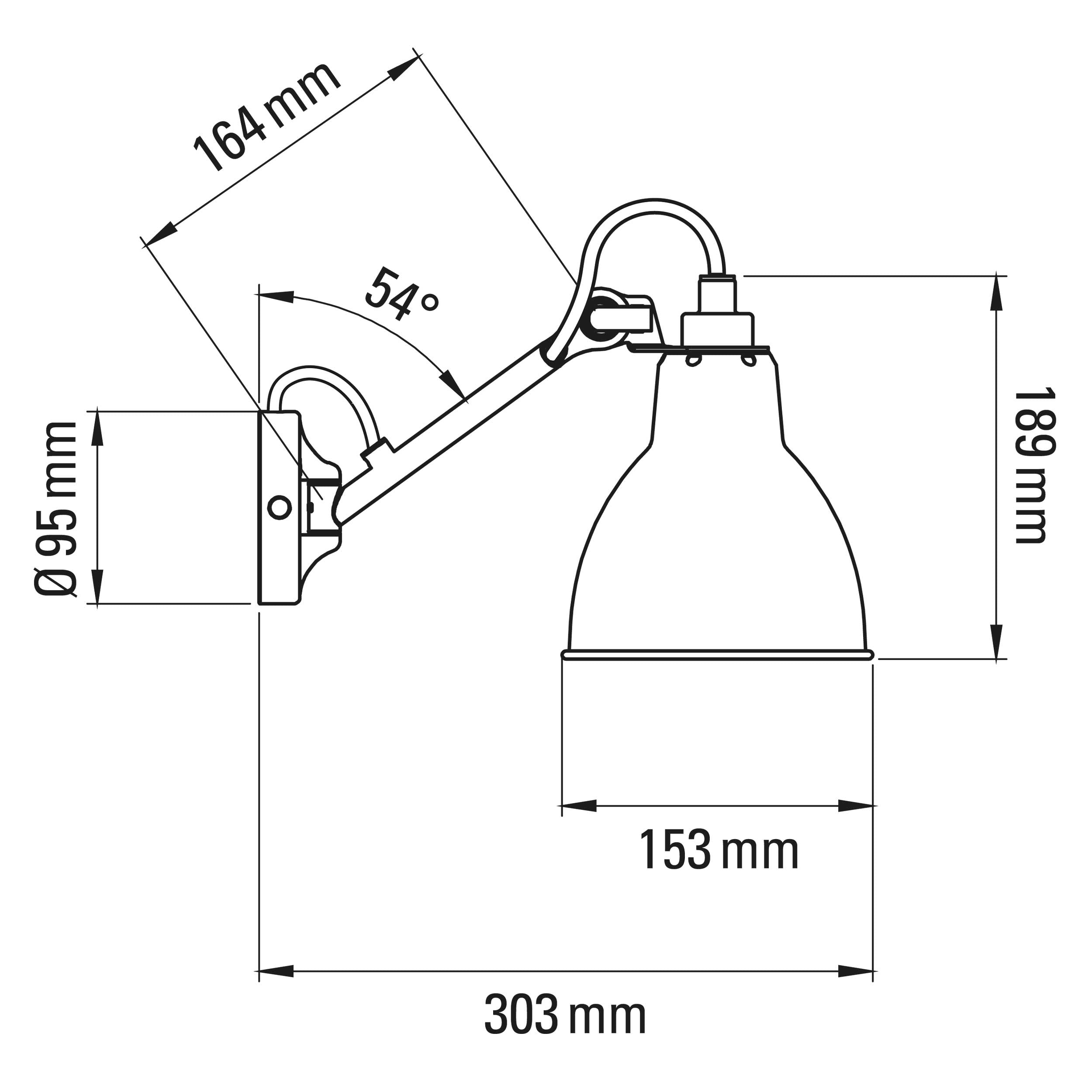 DCW éditions Lampe Gras N°104 E27 Nachttischlampe