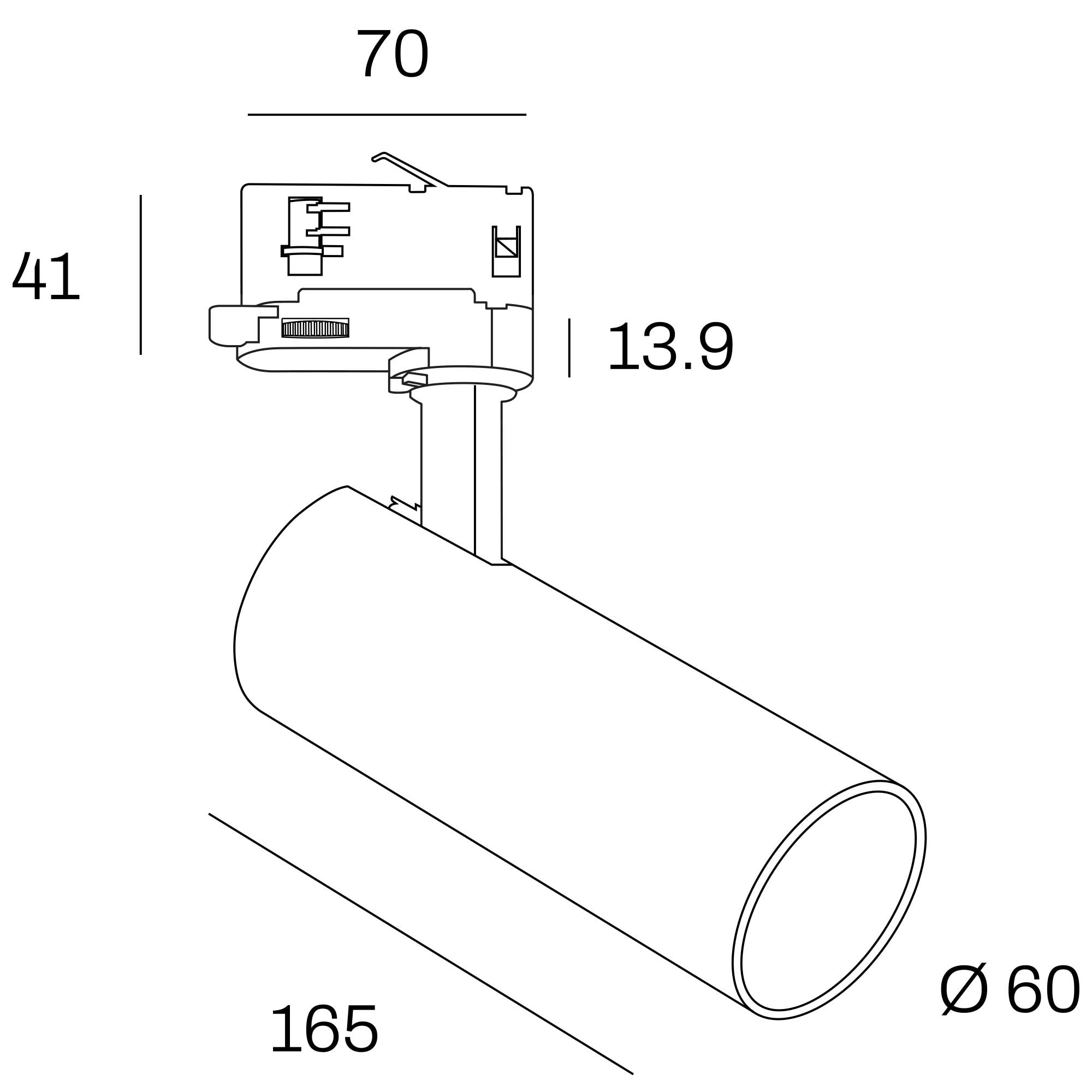 Internova Meteora LED svítidlo pro 3F lištu černé