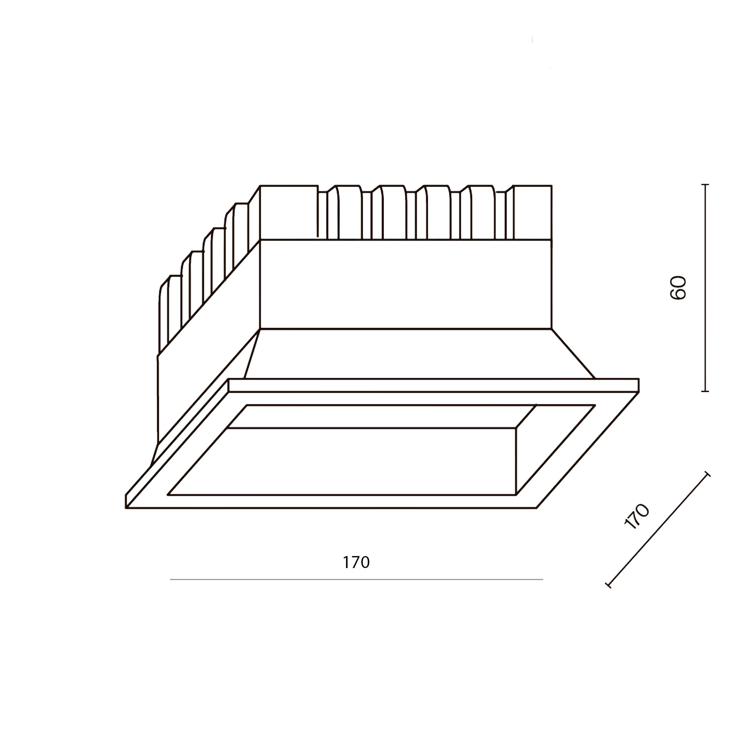 Maytoni Downlight Okno LED 100° Einbau-Quadratleuchte
