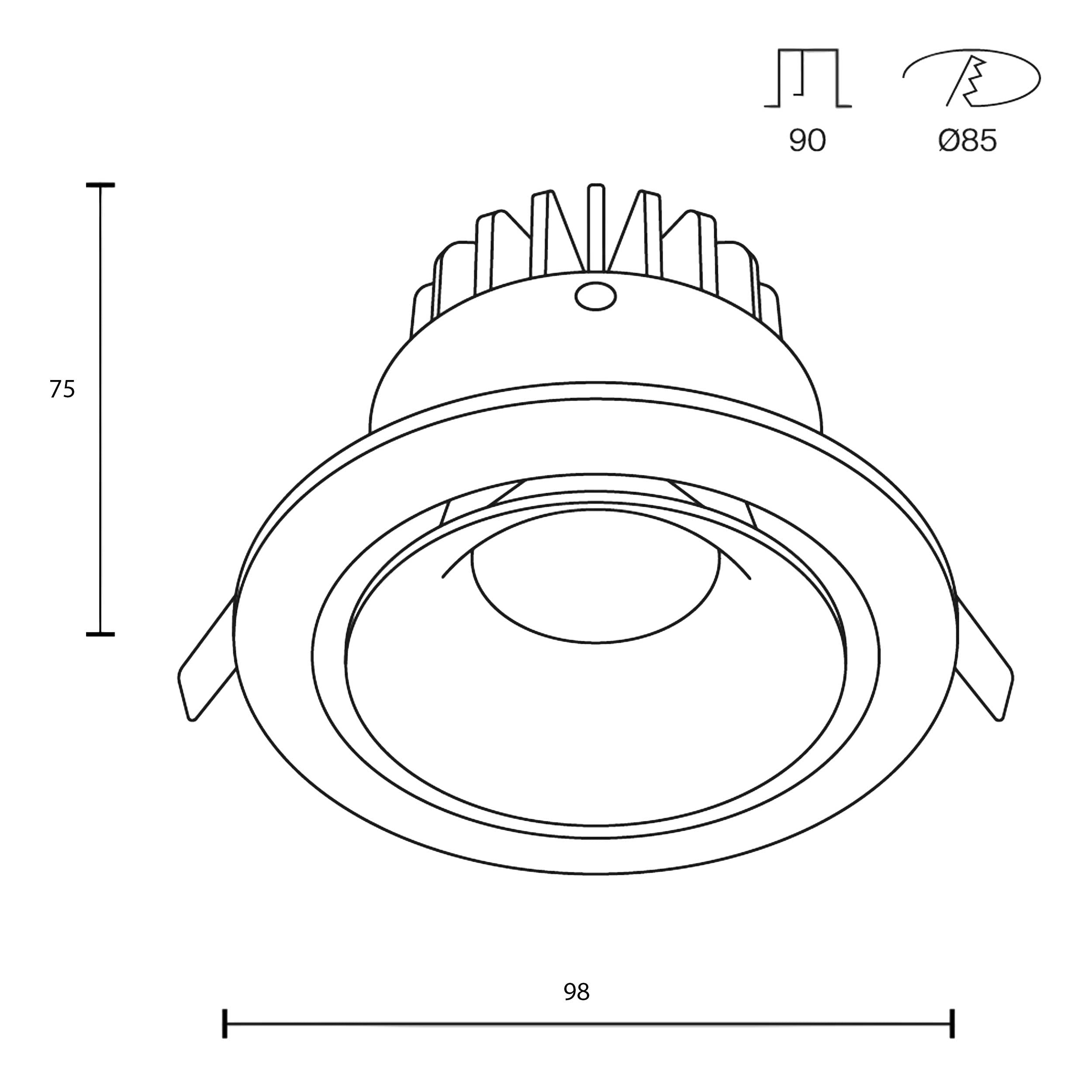 Maytoni Downlight Yin LED 12 W 60° Einbau-Rundleuchte