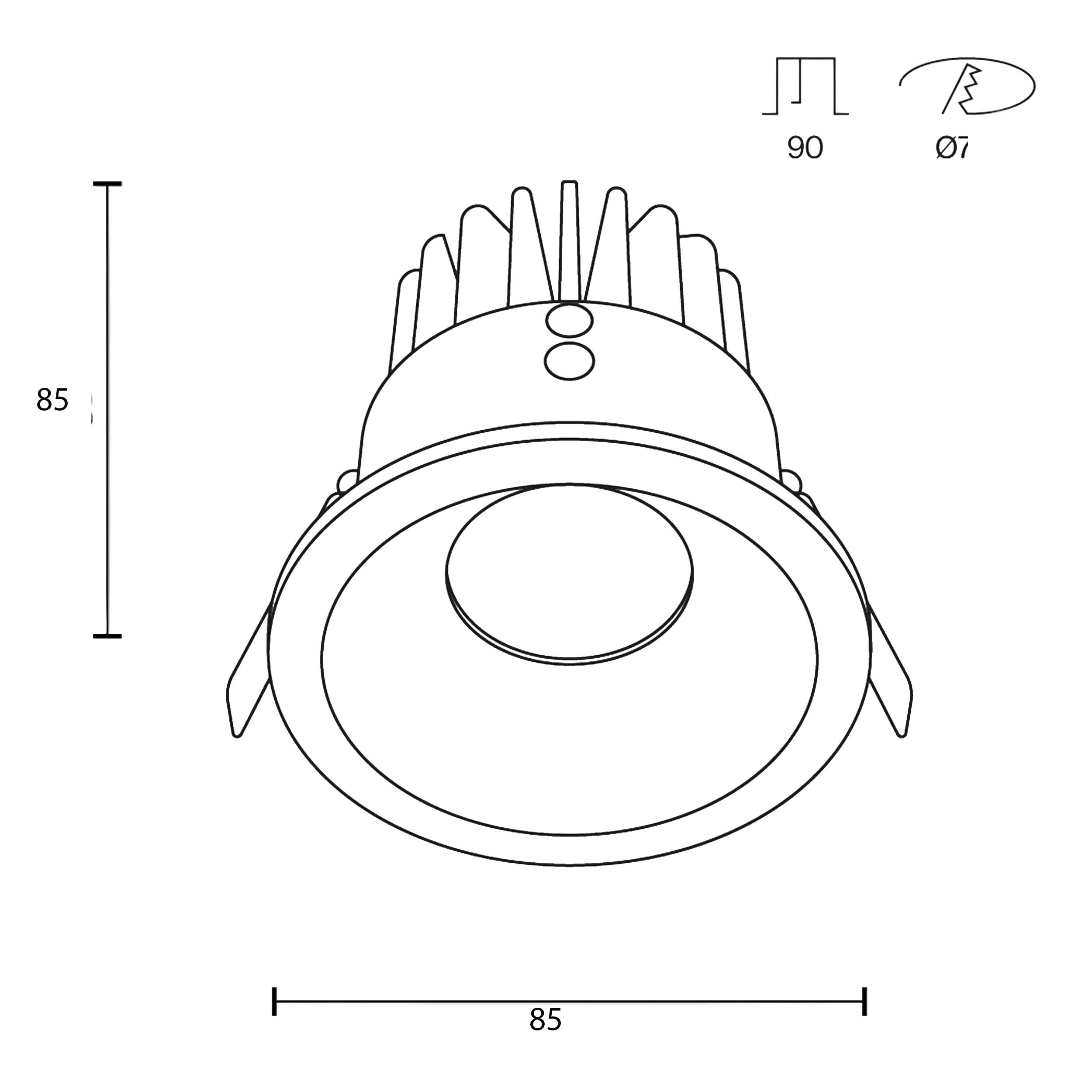 Maytoni Downlight Zoom LED 60° Einbau-Rundleuchte weiß