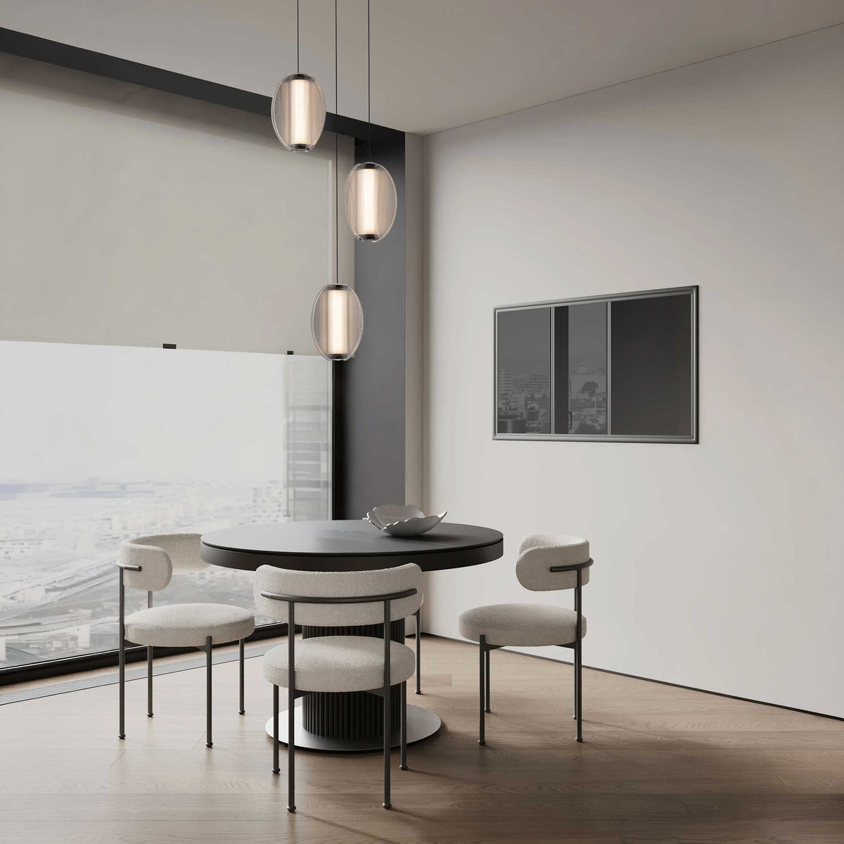 Nova Luce Noir LED-Pendelleuchte, vertikal
