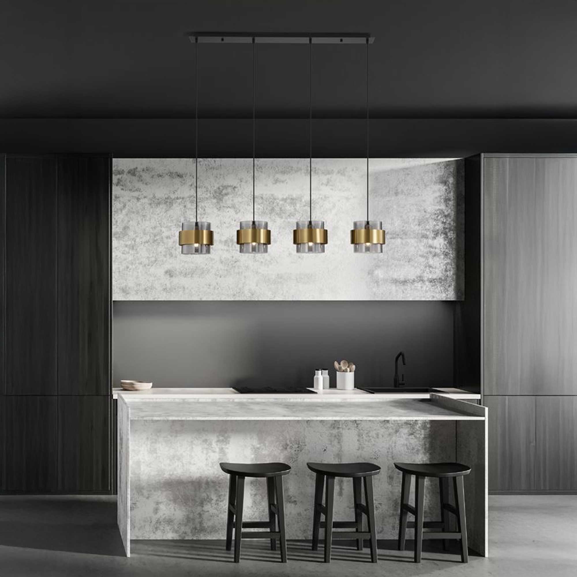 Nova Luce Sianna E27 aus Glas in Längsrichtung