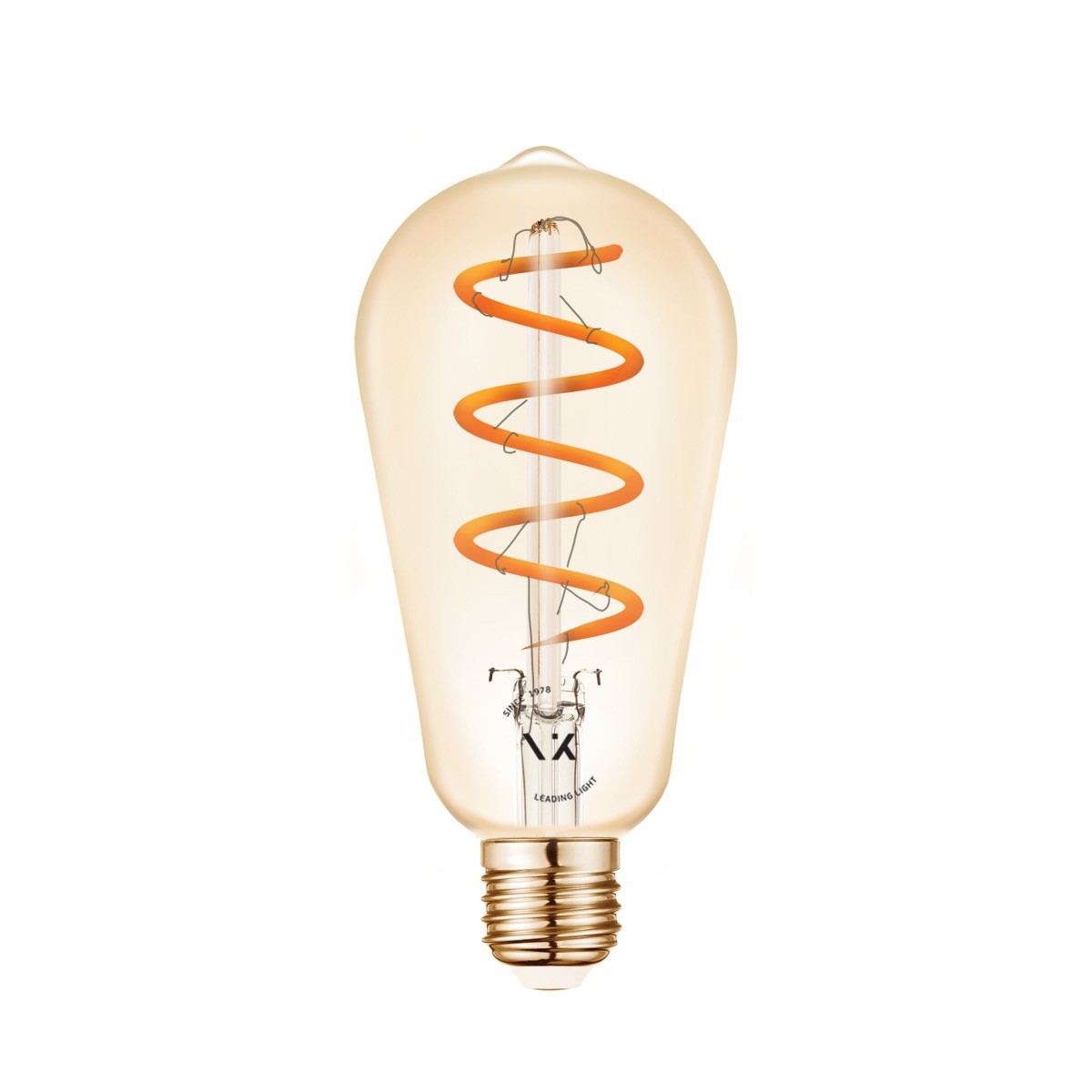 LED-Glühbirne VK Light Spiral Filament Amber ST64 E27 2200 K 4,5 W, dimmbar