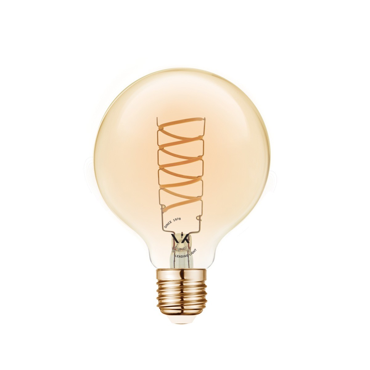 LED-Glühbirne VK Light Spiral Filament Amber-G80 E27 2200 K 4,5 W, dimmbar
