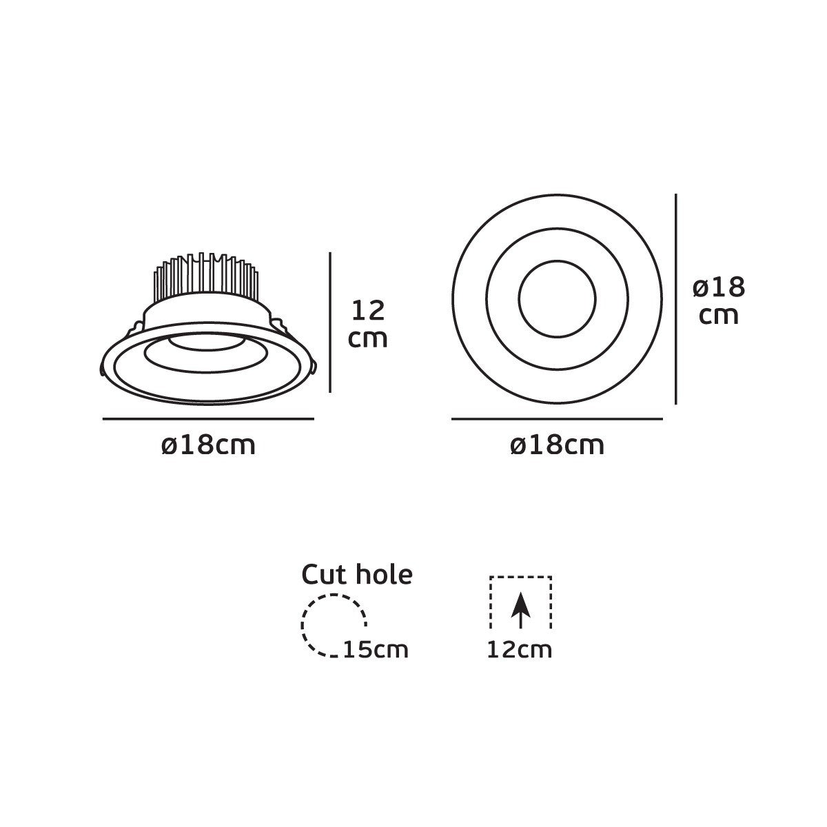 VK Light Uta LED Einbauleuchte IP65