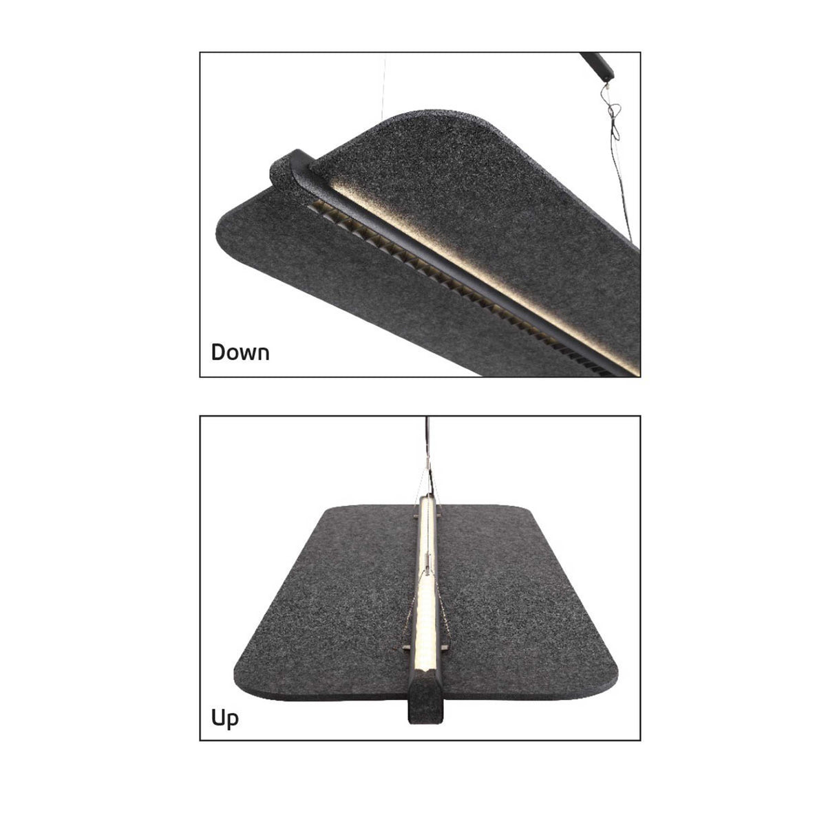 VK Light Mute L LED hängende Akustikleuchte horizontal