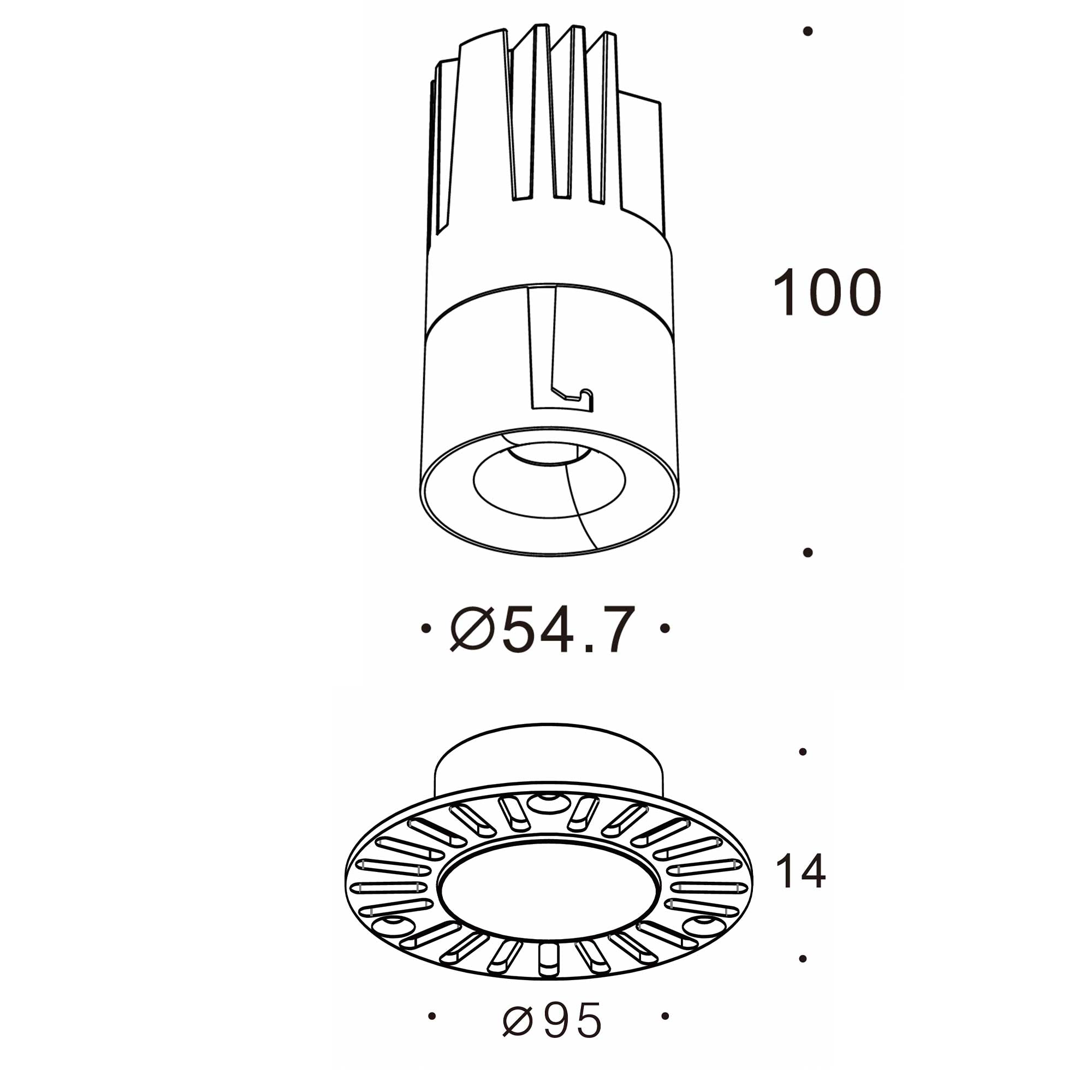 Vortex L LED trimless zápustné svítidlo Ra>90