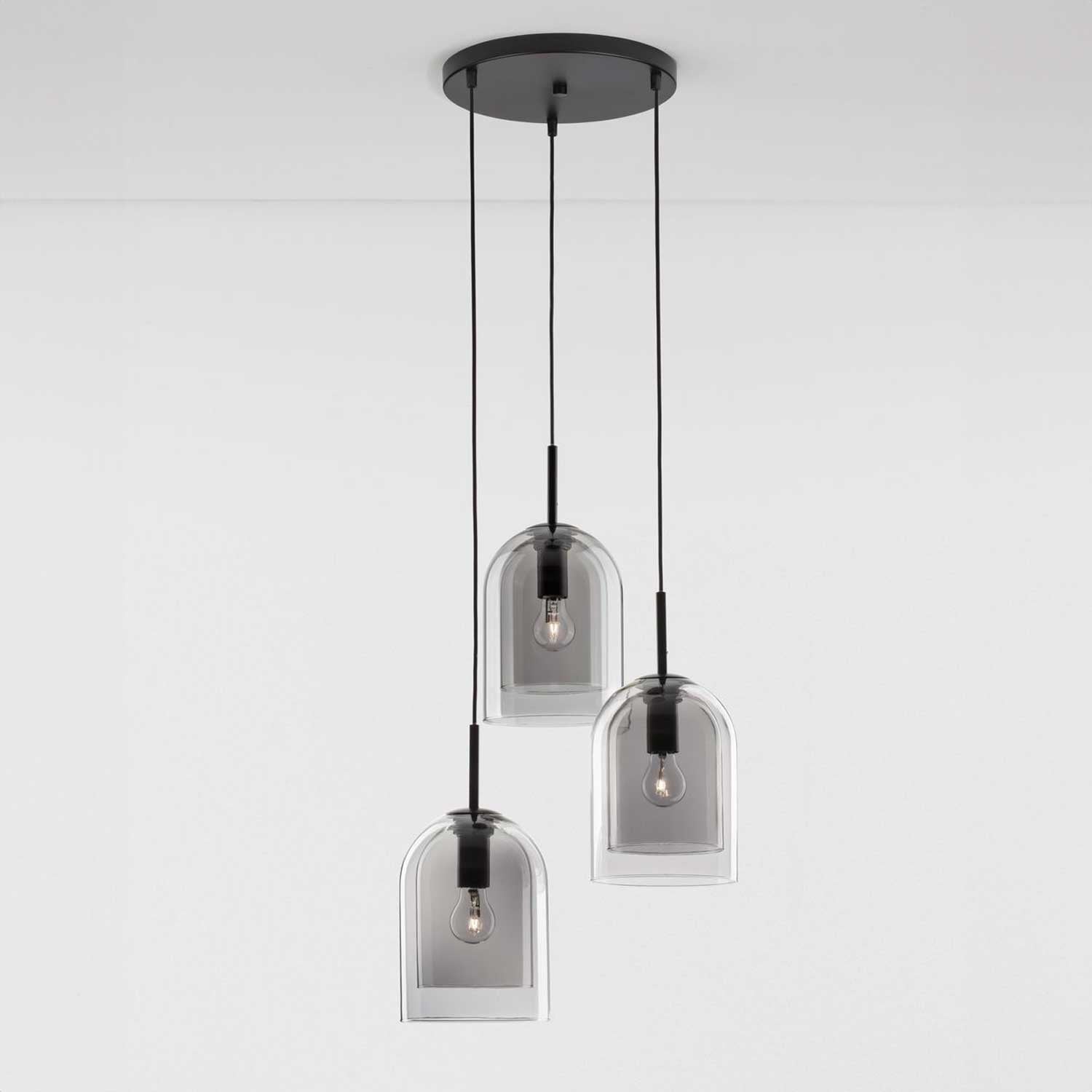 Nova Luce Velor trio E27 skleněné závěsné svítidlo