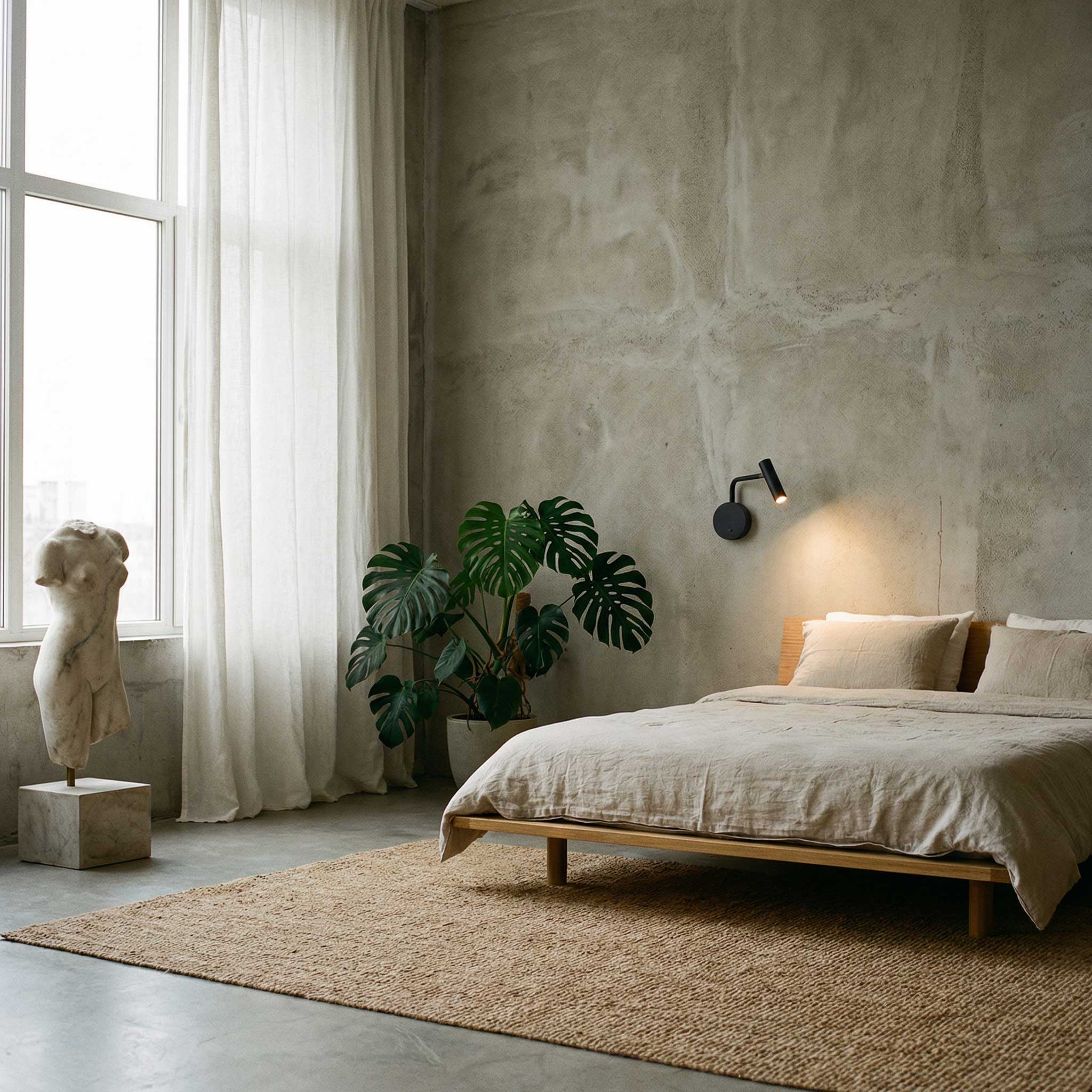 Reading arm LED wall light