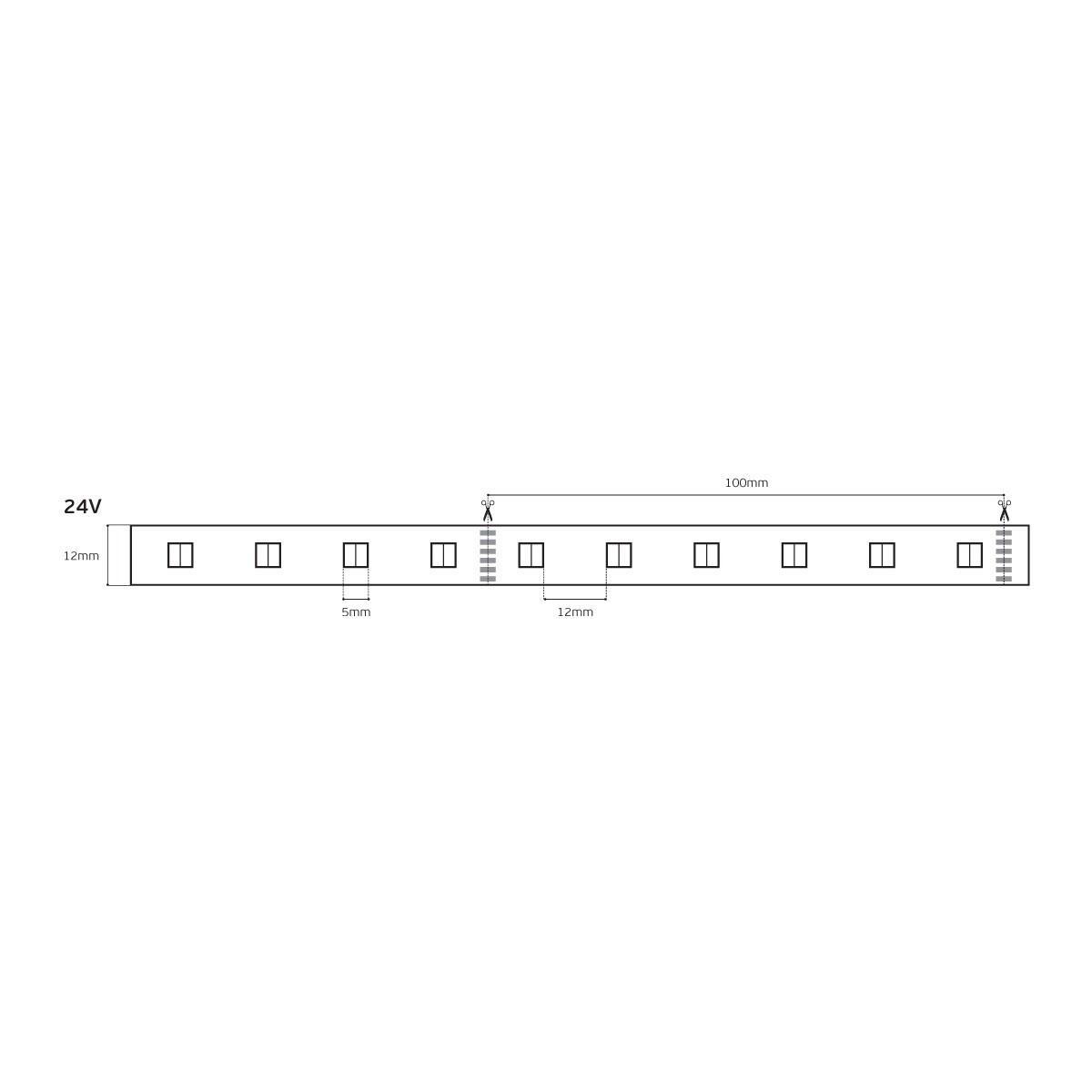 LED RGB+CCT 24 V 18 W/m CRI90 IP20 2400 K–6000 K (5 m)