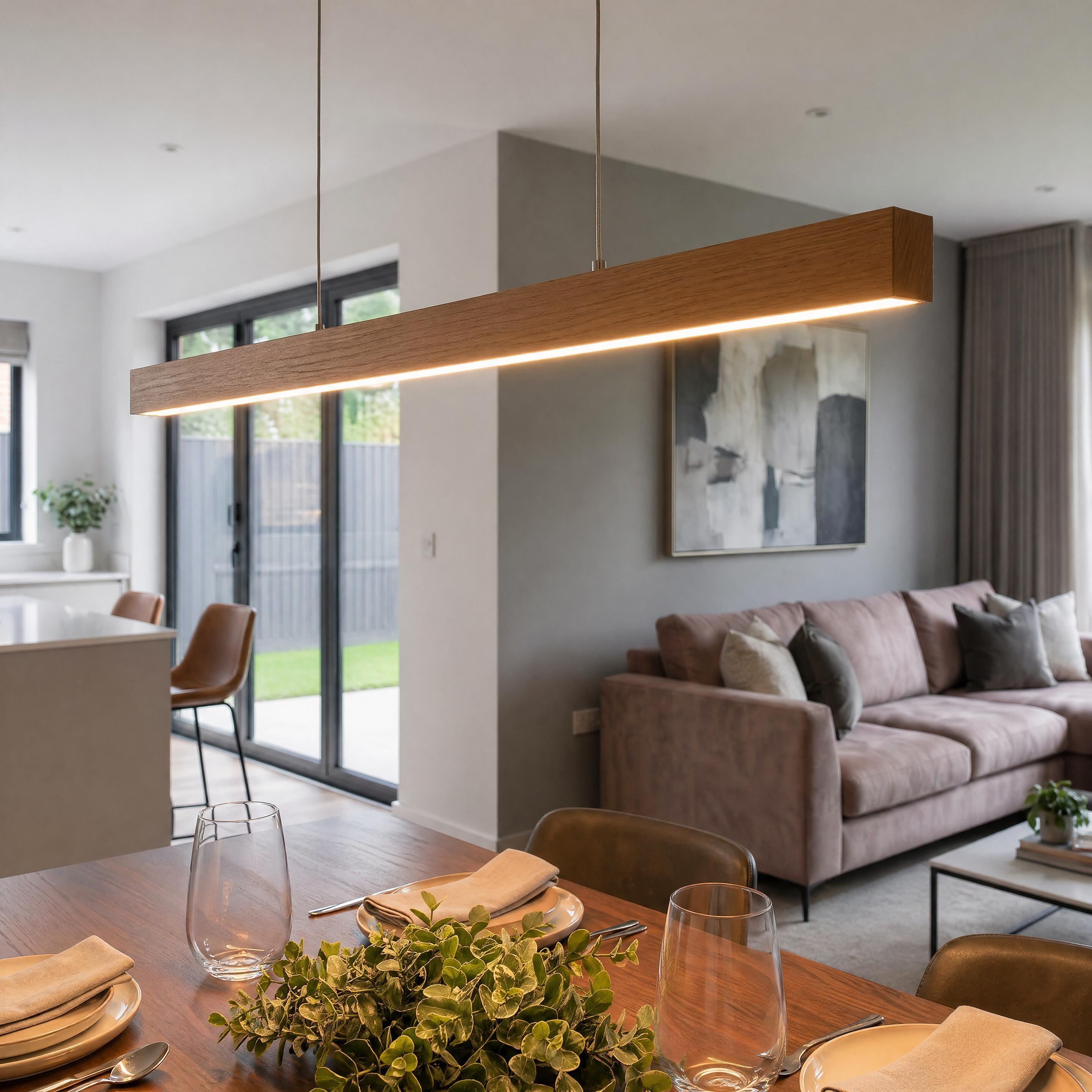 VK Light Orra LED hängende lineare Holzleuchte