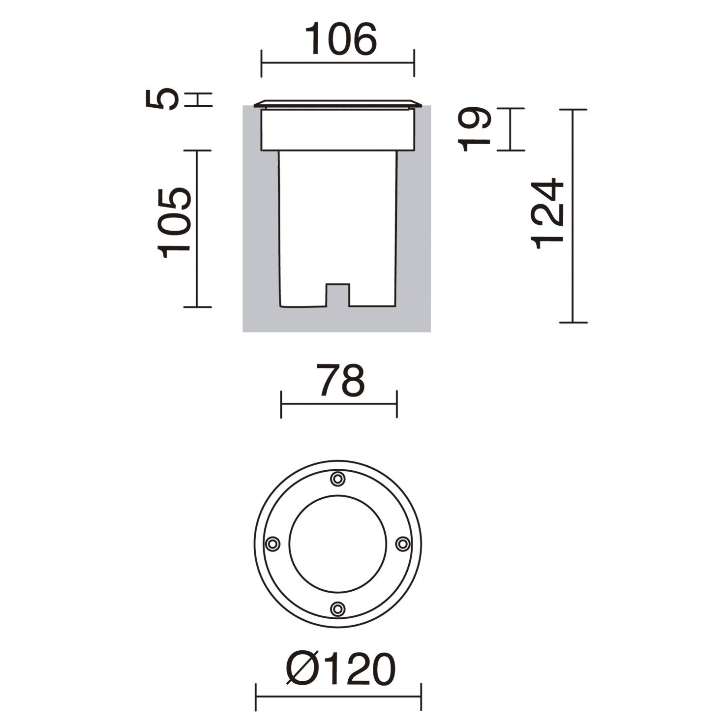 Dopo Bora round LED zápustné svítidlo