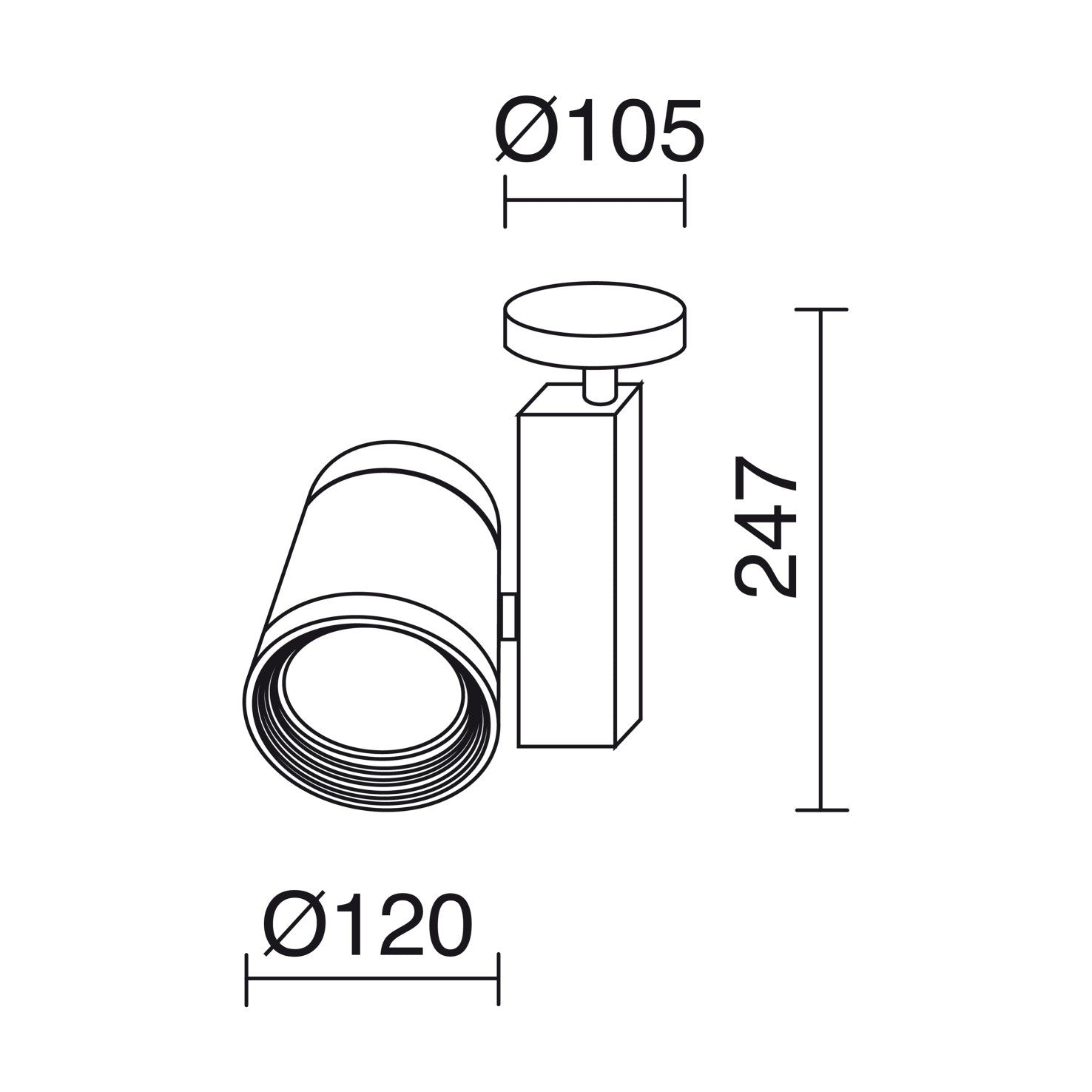 Indeluz Florida LED stropní svítidlo černé