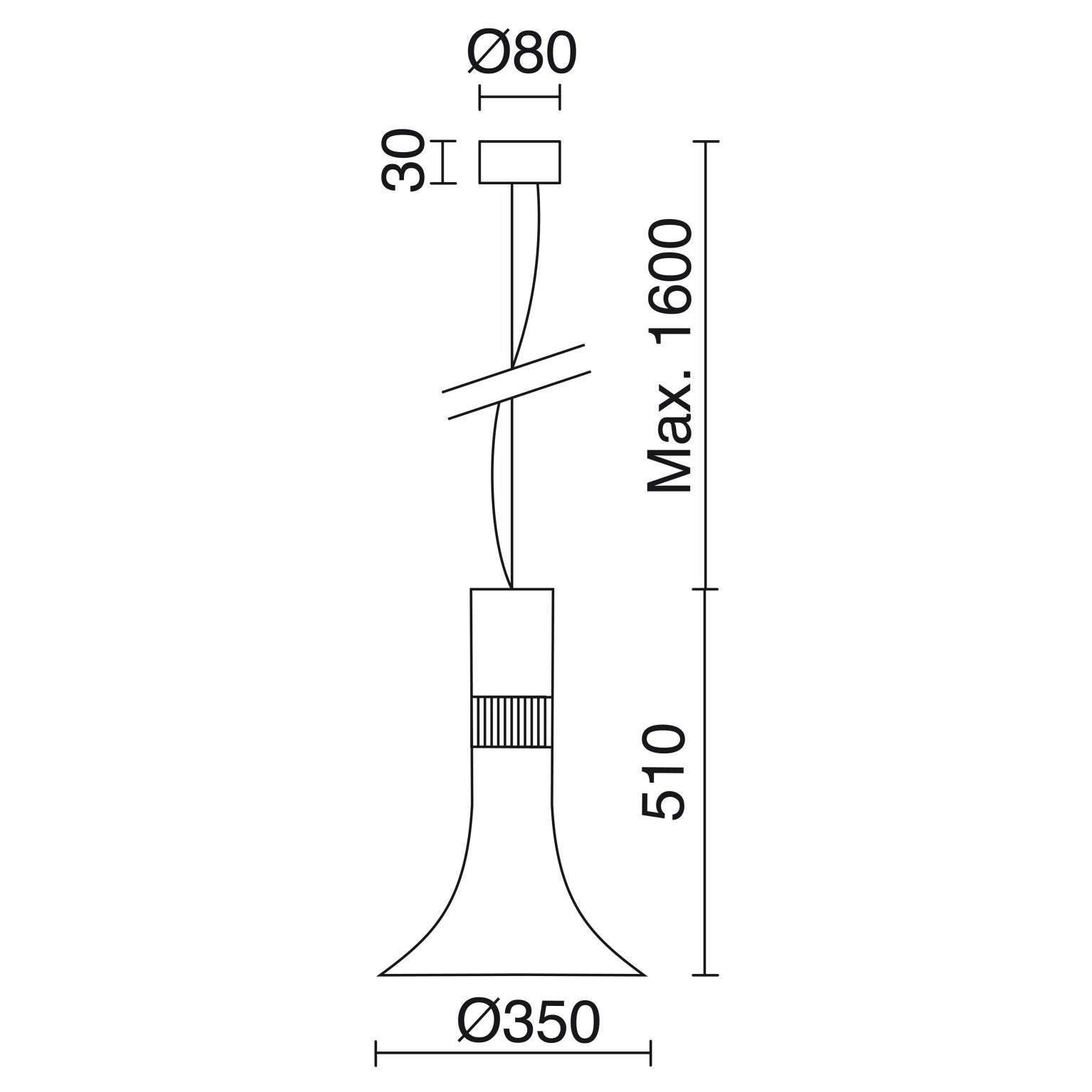 Indeluz Gang LED závěsné svítidlo černé