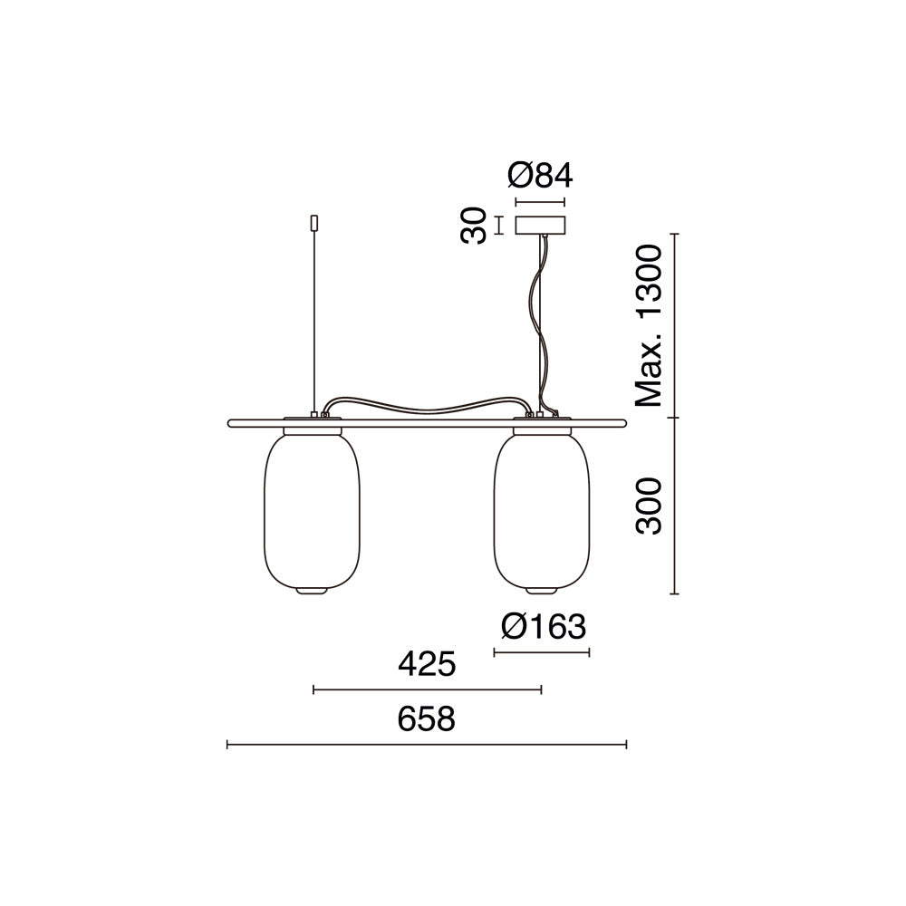 Exo KRISTA LED závěsné svítidlo modré