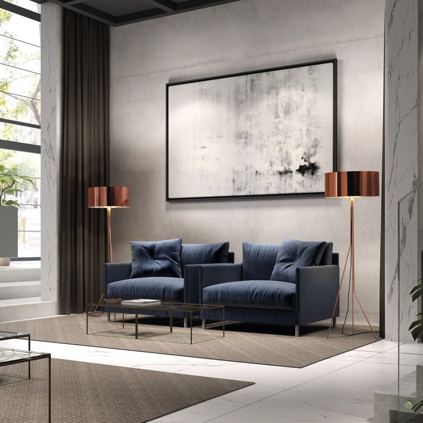 Exo Diagonal F E27 stojací svítidlo bílé