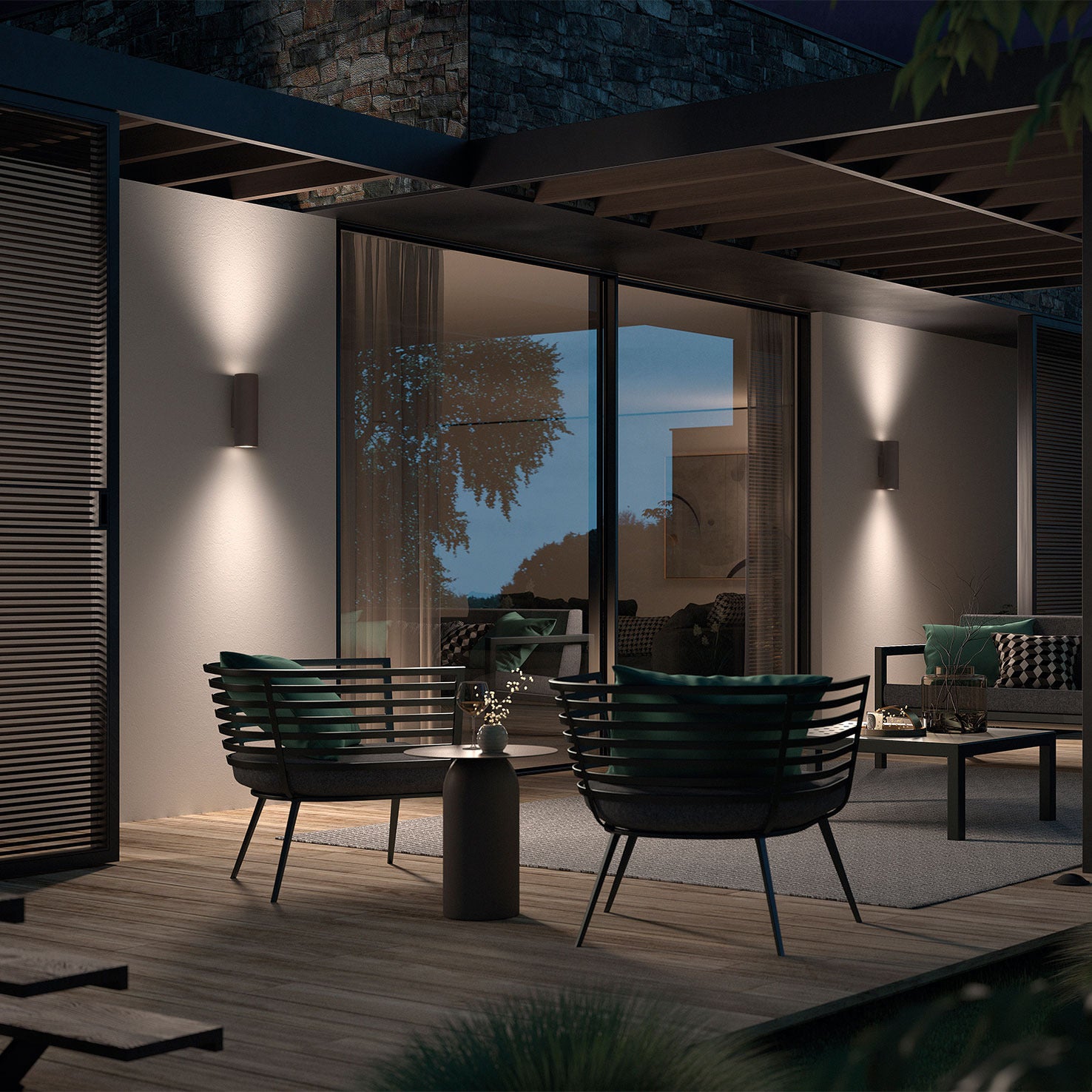 Cristher Stone wall round GU10 přisazené svítidlo červené