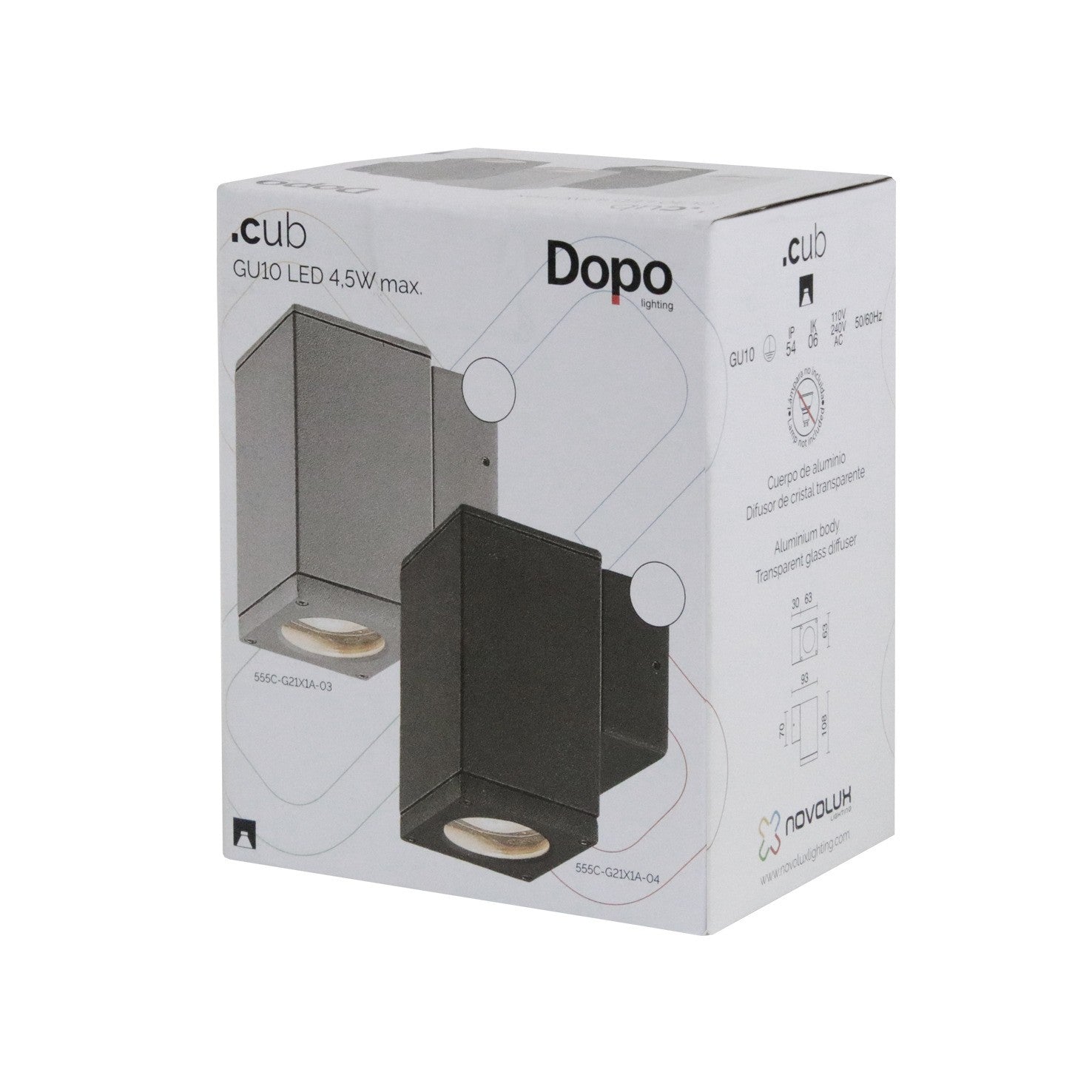 Dopo Cub down GU10 přisazené svítidlo šedé