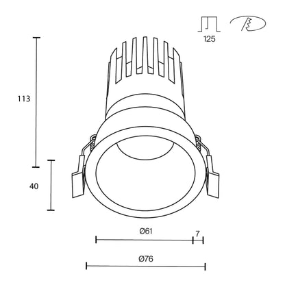 Maytoni Downlight Dip LED 50° Einbau-Rundleuchte  weiß