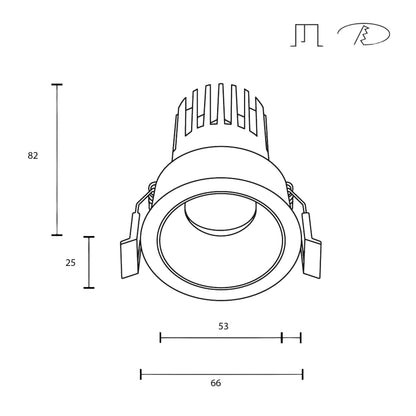 Maytoni Downlight Dip LED 50° Einbau-Rundleuchte  weiß