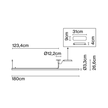 Marset Ambrosia Pro LED 120/180 lineare Hängeleuchte 