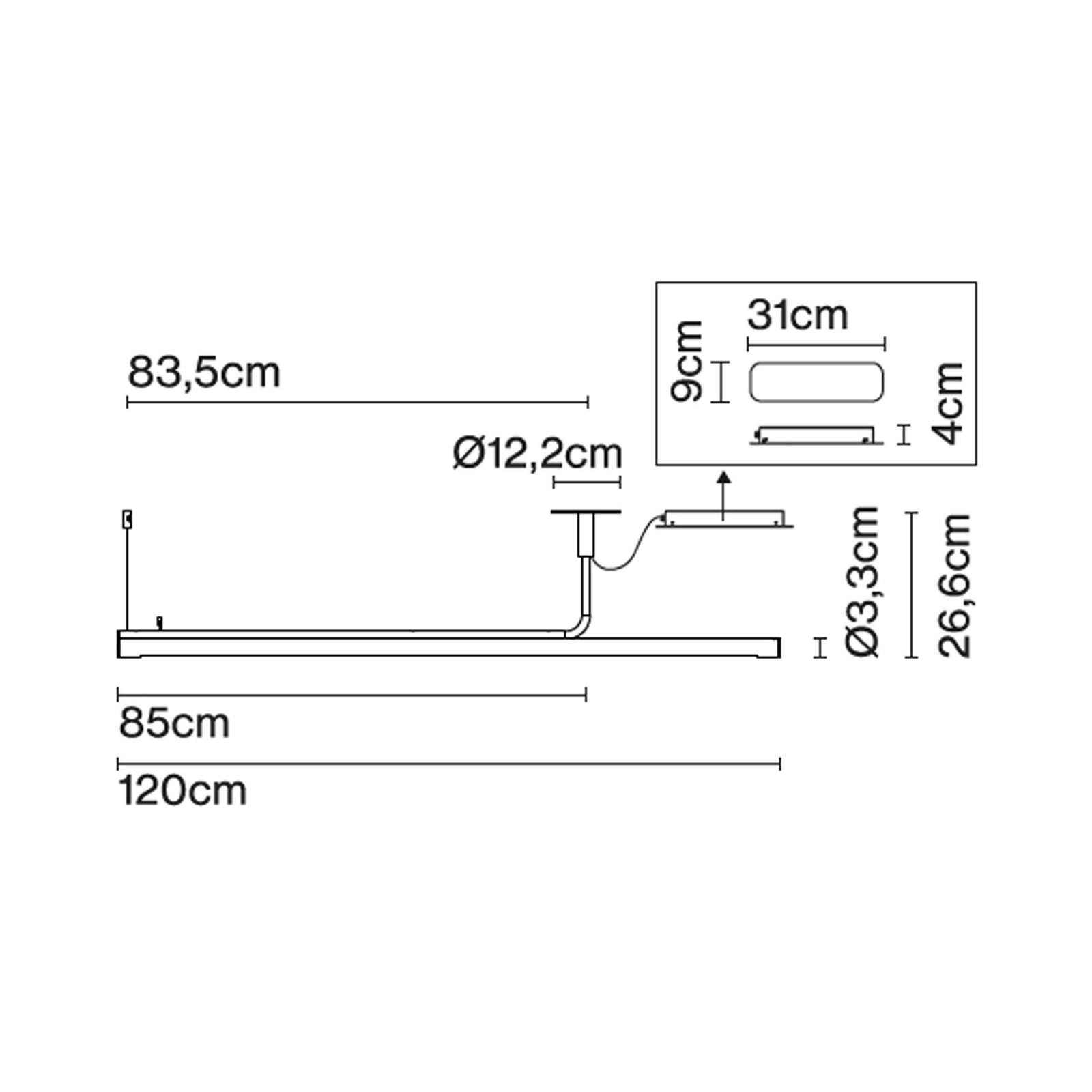 Marset Ambrosia Pro LED 120/180 lineare Hängeleuchte 