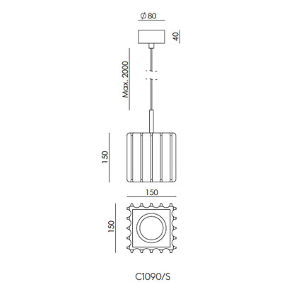 Aromas Pire GU10 závěsné keramické svítidlo