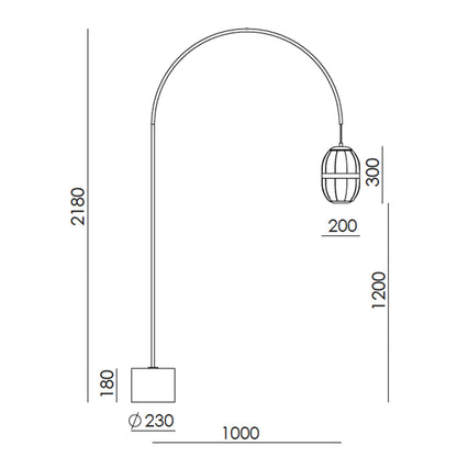 Aromas Pull G9 stojací látkové svítidlo