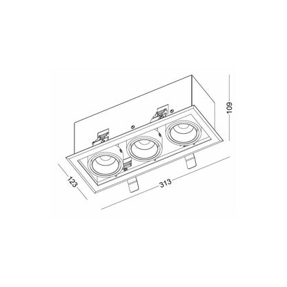 Grille Spotlight LED zápustné svítidlo natáčecí