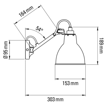 DCW éditions Lampe Gras N°104 E27 Nachttischlampe