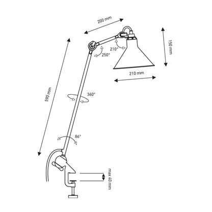 DCW éditions Lampe Gras N°201 E14 Tischleuchte mit Clip