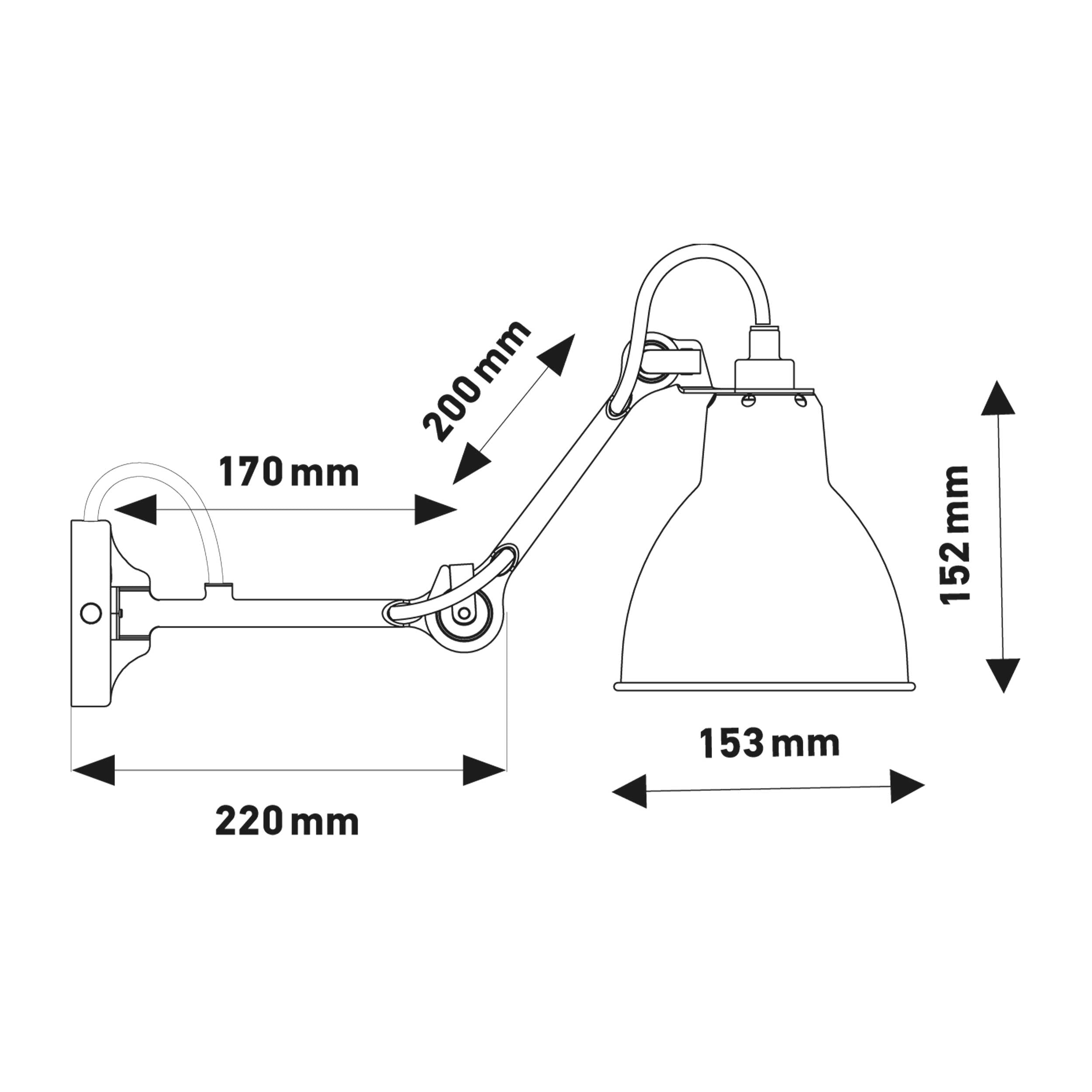 DCW éditions Lampe Gras N°204 E27 Wandleuchte für das Bett