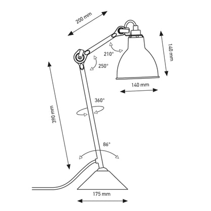 DCW éditions Lampe Gras N°205 E14 Tischleuchte