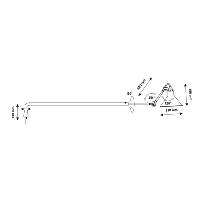 DCW éditions Lampe Gras N°213 E14 Wandleuchte