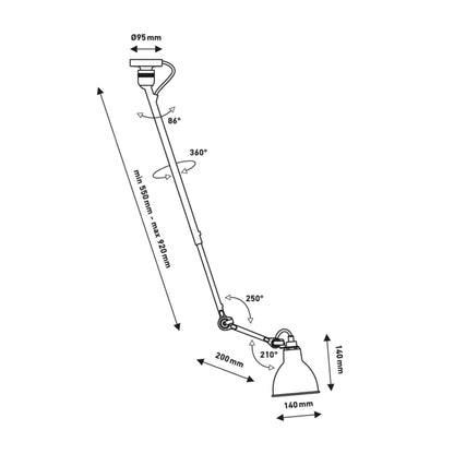 DCW éditions Lampe Gras N°302 E14 Deckenleuchte