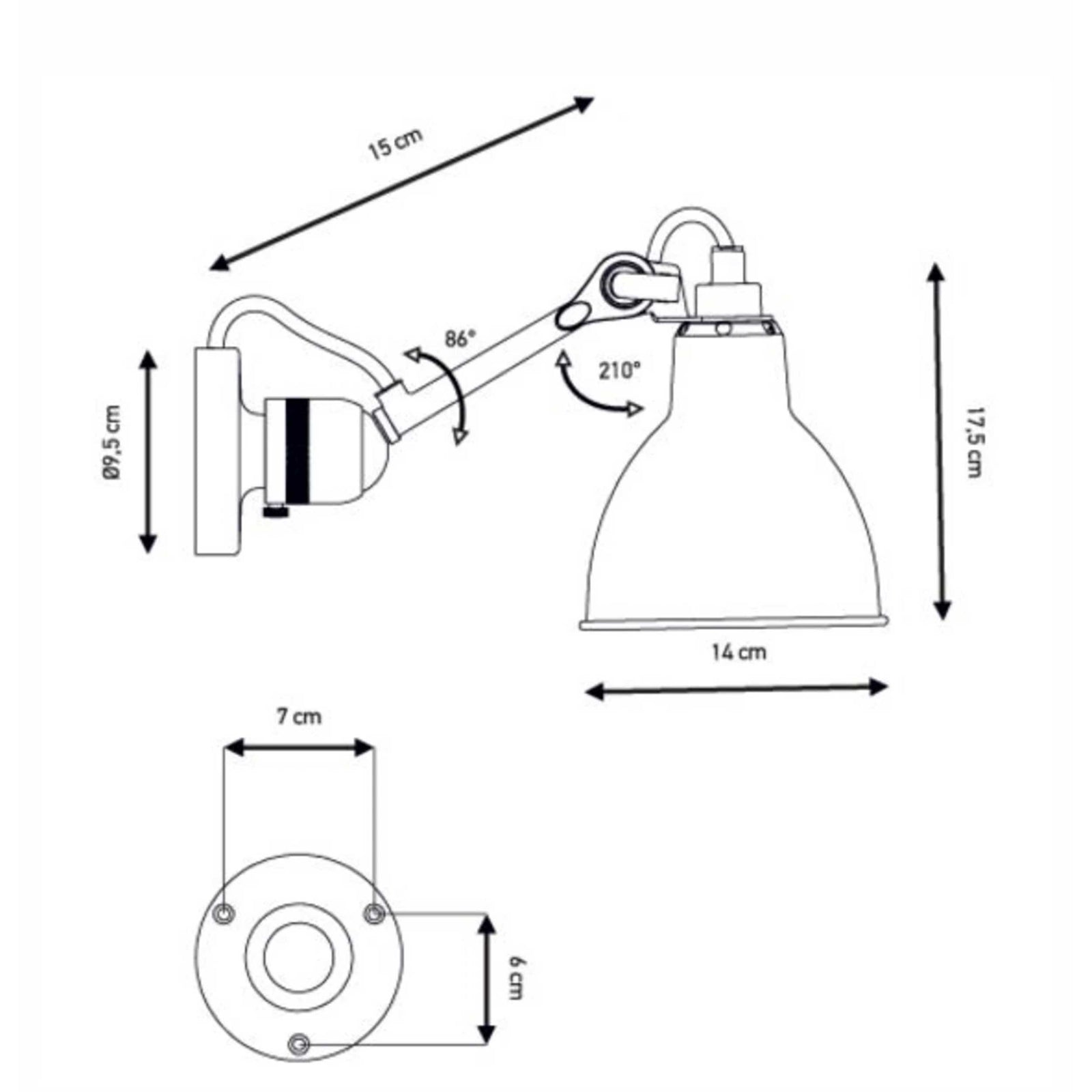 DCW éditions Lampe Gras N°304 E14 Wandleuchte für das Badezimmer IP64
