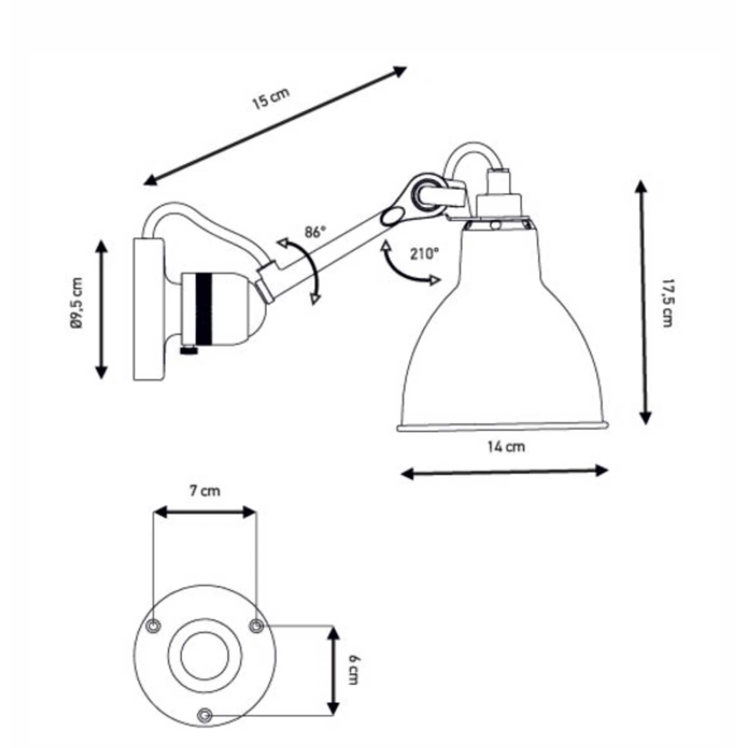 DCW éditions Lampe Gras N°304 E14 Wandleuchte für das Badezimmer IP64