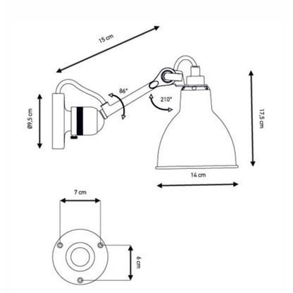 DCW éditions Lampe Gras N°304 E14 Wandleuchte für das Badezimmer IP64