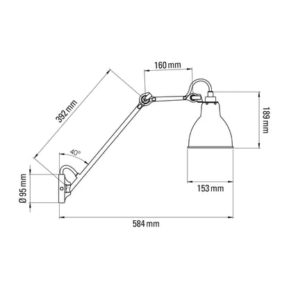 DCW éditions Lampe Gras N°122 E27 Wandleuchte