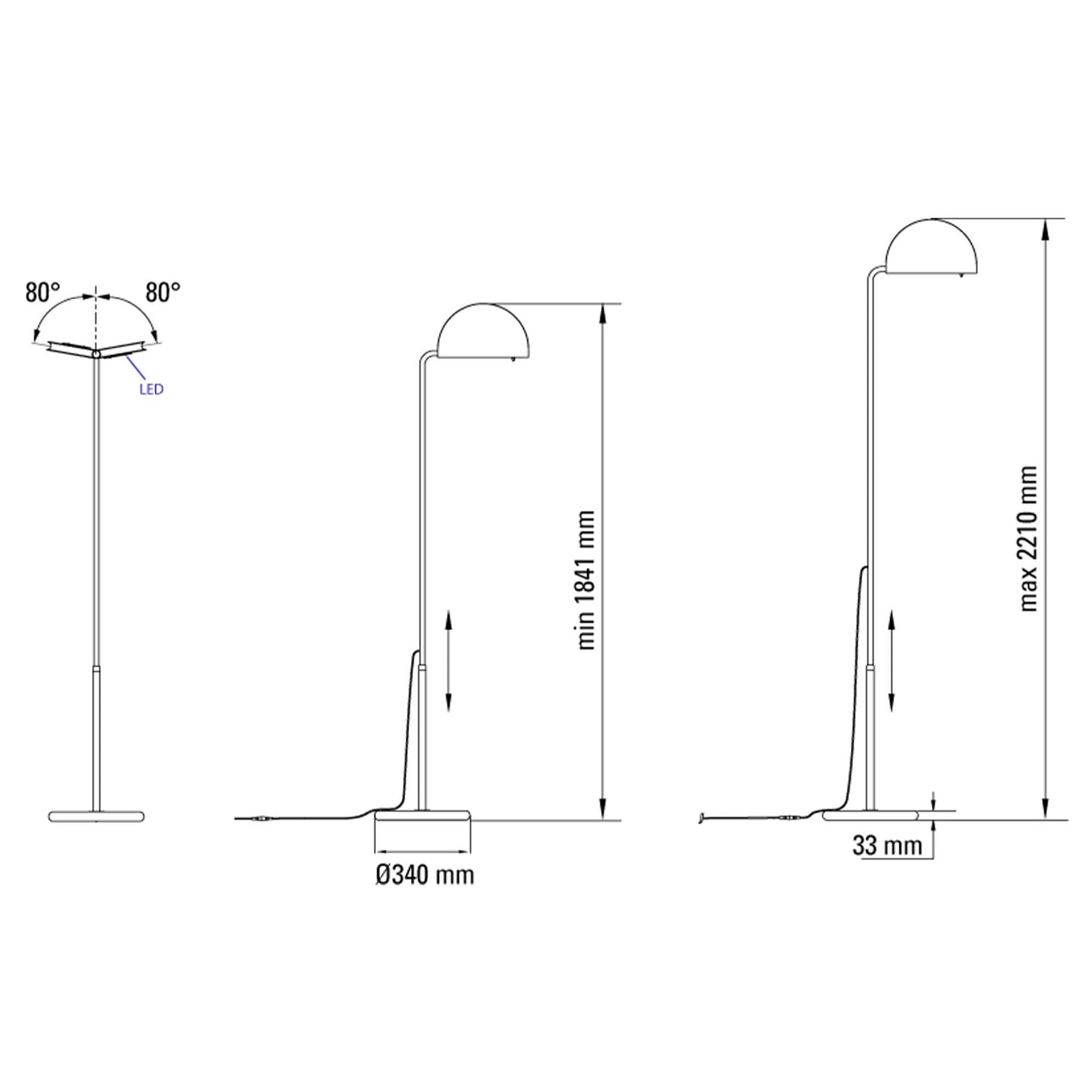 DCW éditions Mezzaluna LED Stehleuchte