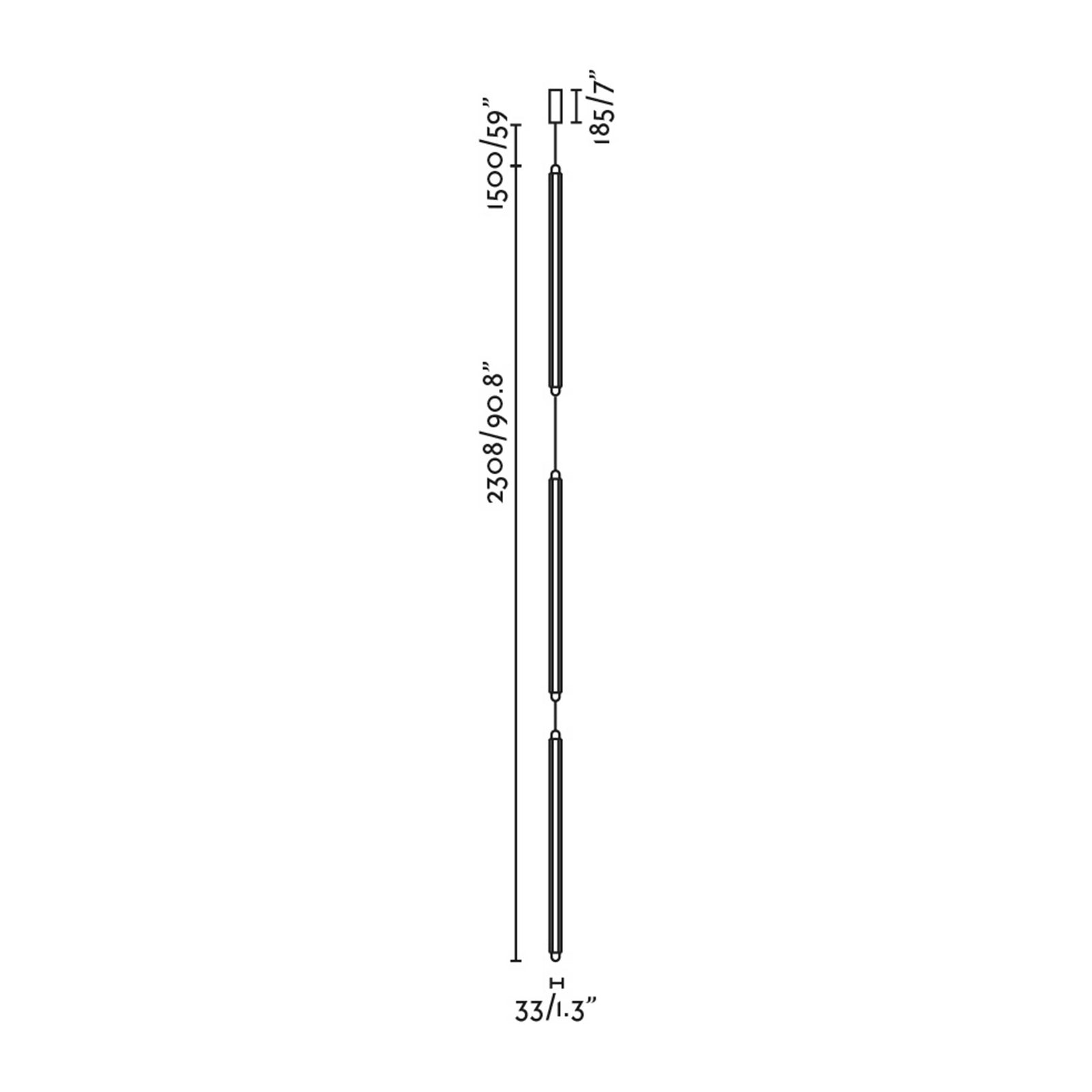 Faro Lumina 600 LED 3L Pendelleuchte vertikal