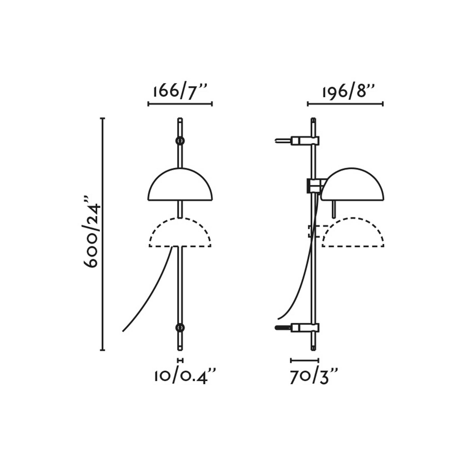 Faro Matilda E14 Wandleuchte mit verstellbarem Arm