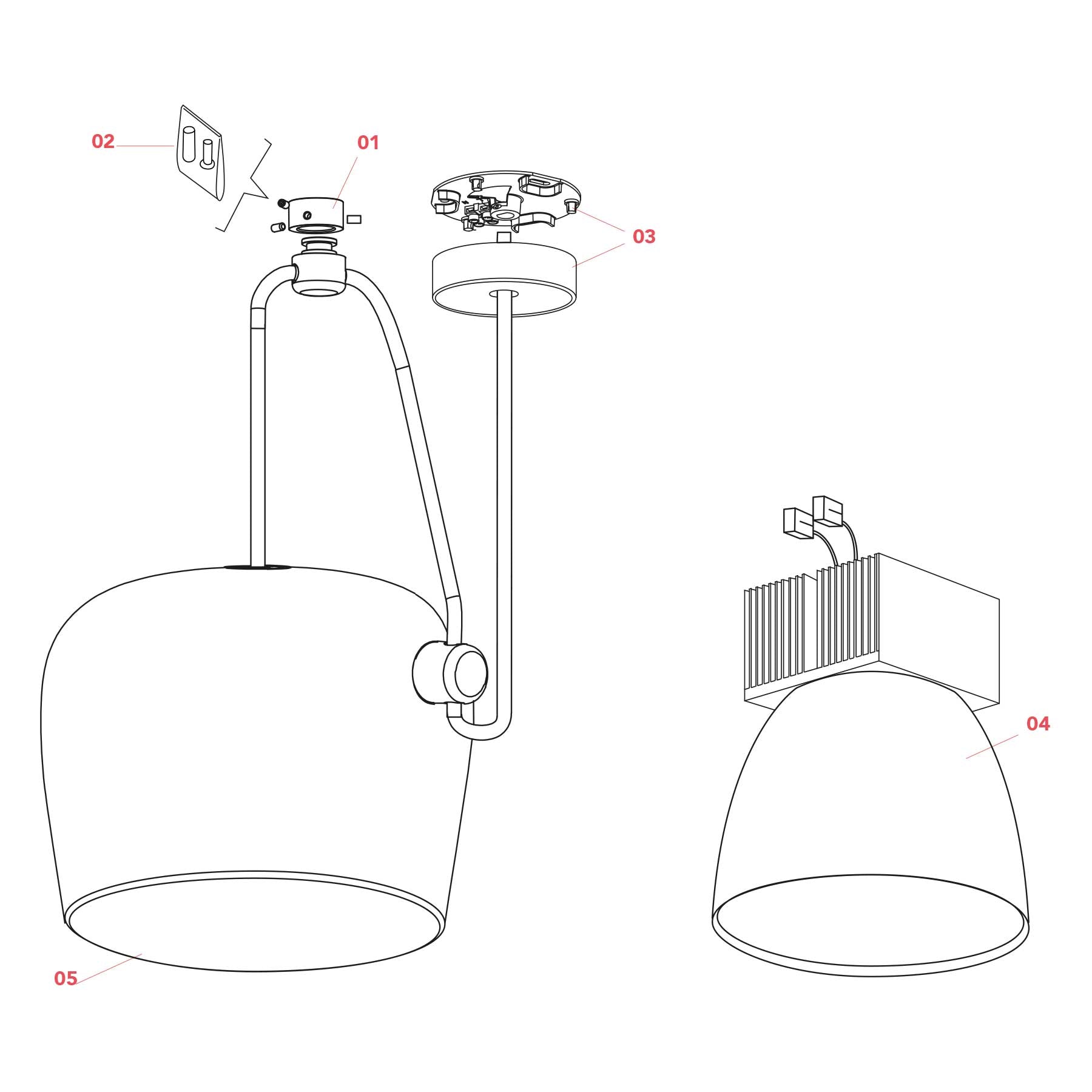 Flos Aim LED závěsné svítidlo