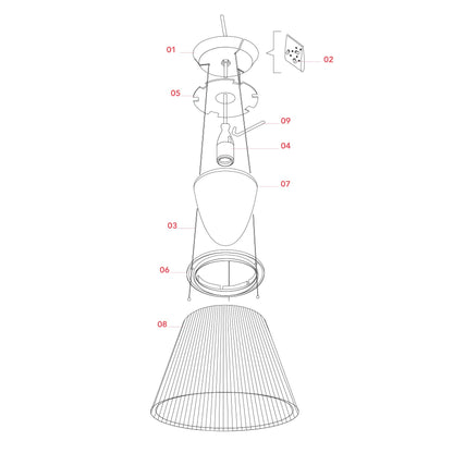Flos Romeo Moon E27 závěsné svítidlo