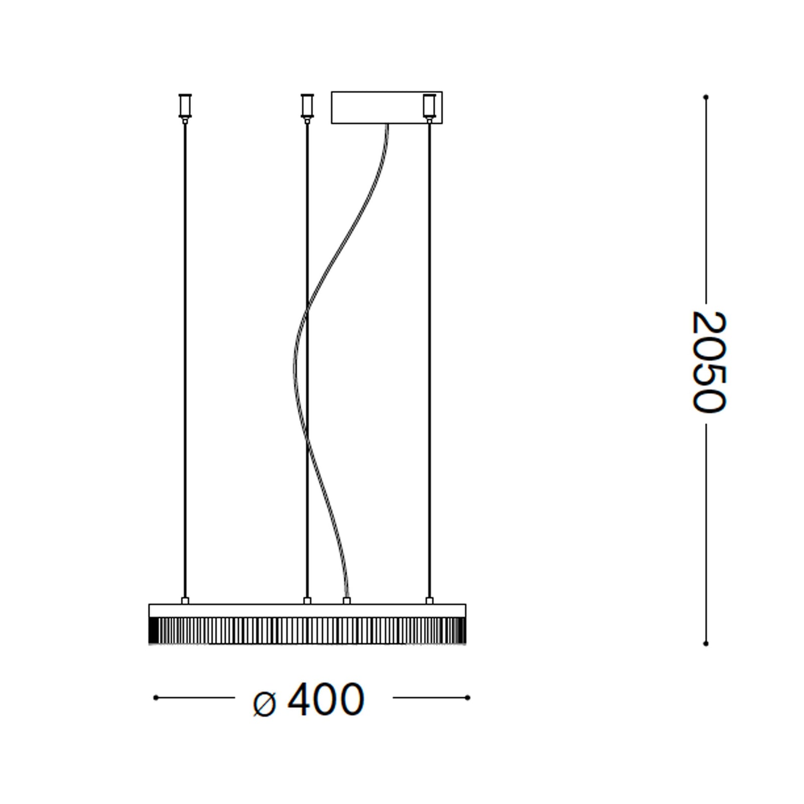 Ideal lux Crown LED-Pendelleuchte rund