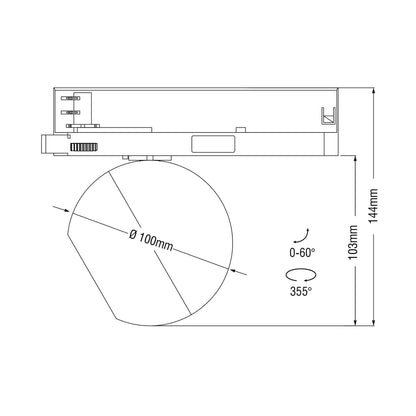 KARIZMA luce Dea Eros TR LED svítidlo pro 3F lištu černé
