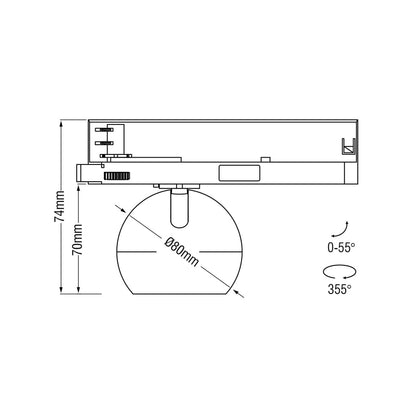 KARIZMA luce Dea Eros TR LED svítidlo pro 3F lištu černé