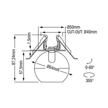 KARIZMA luce Dea Eros XS TU-in LED zápustné svítidlo